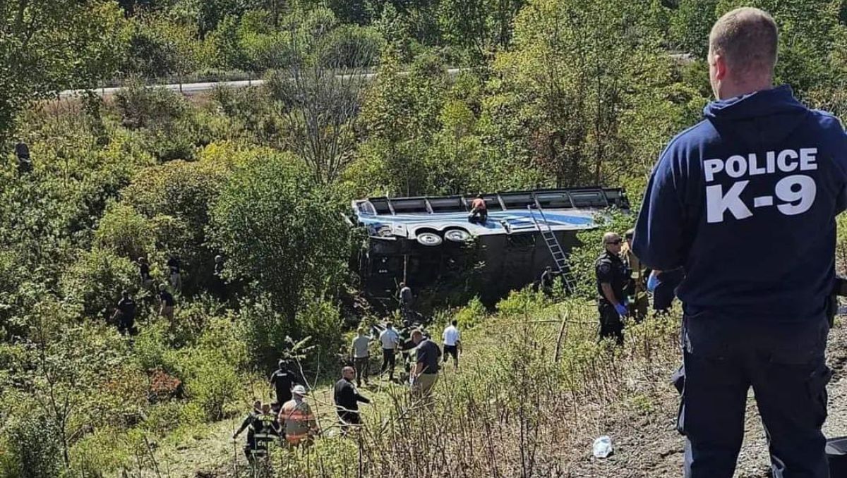 El autobús quedó atorado en un barranco | Especial