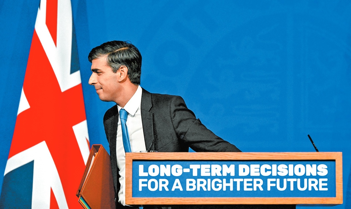 El primer ministro británico pronuncia un discurso en Reino Unido. JUSTIN TALLIS/AFP