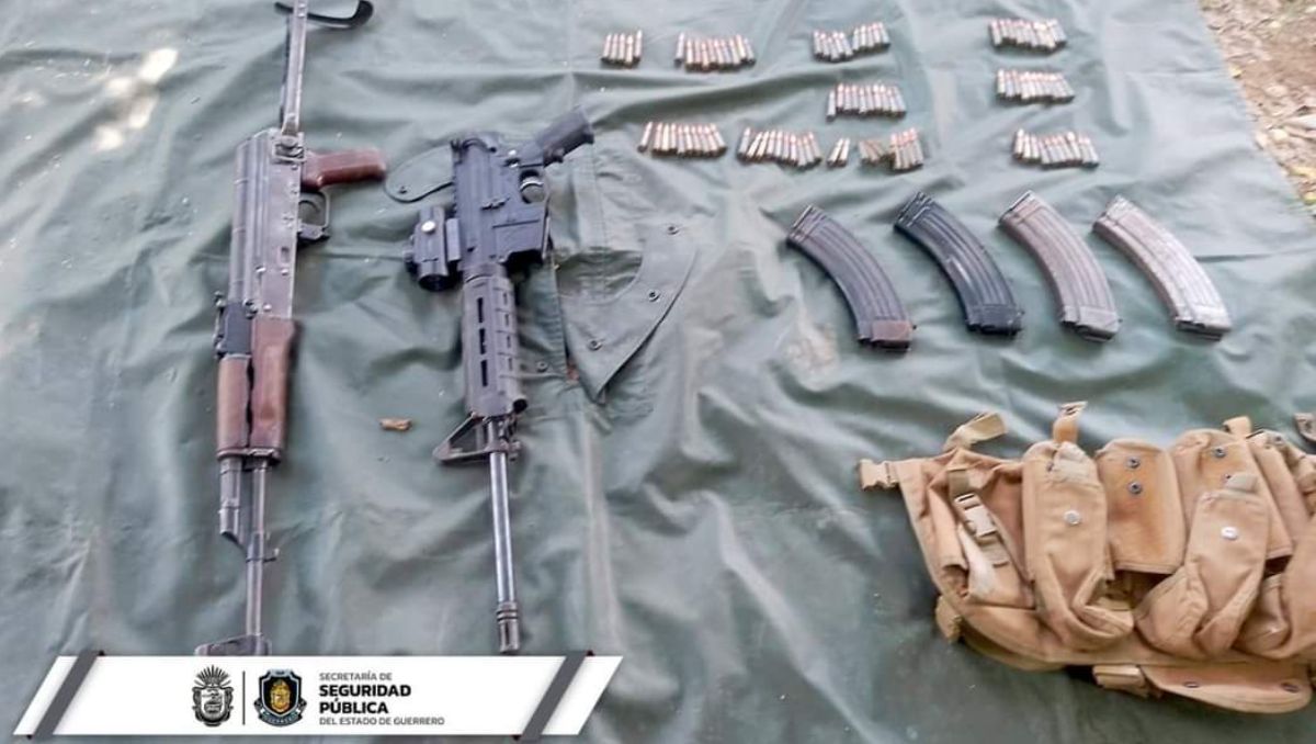 Dos armas largas, cinco cargadores y 95 cartuchos útiles asegurados | SSP Guerrero