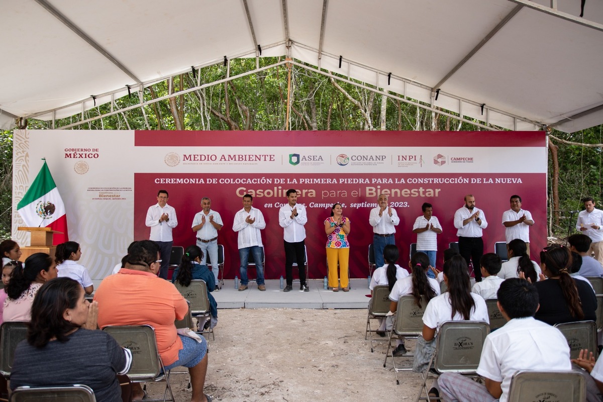 Coloca Semarnat primera piedra de Gasolinera para el Bienestar en Campeche