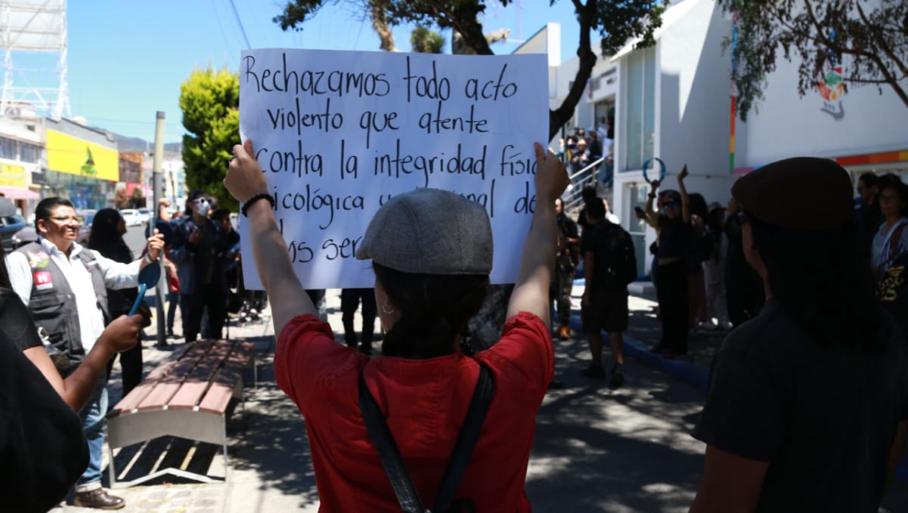 Manifestación de alumnos de la UAEH. (Jorge Sánchez)