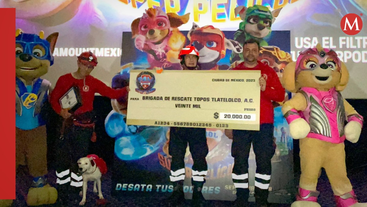 Los Binomios Caninos fueron reconocidos por su gran labor de rescate durante la proyección de la película Paw Patrol: La súper película