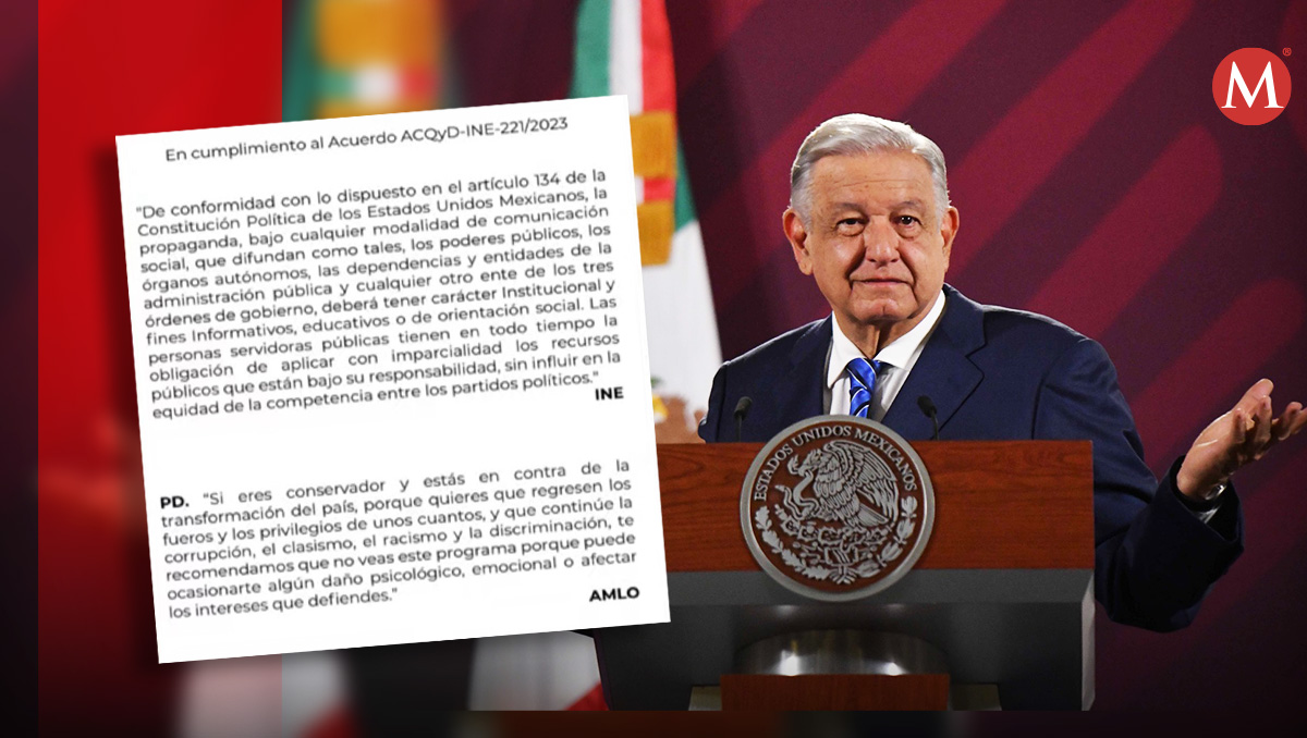 AMLO acata orden del INE y pone cortinilla antes de iniciar La Mañanera | Cuartoscuro/Especial