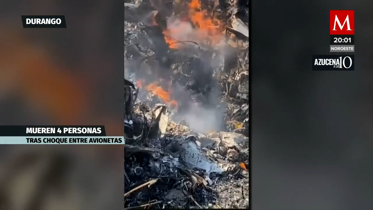 Cuatro personas mueren en choque de avionetas en Durango