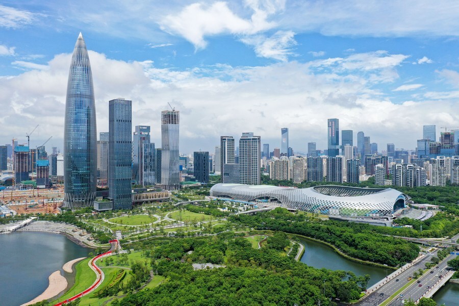 El área de Houhai en el distrito Nanshan de Shenzhen, provincia de Guangdong, en el sur de China. (Xinhua/Chen Yehua)
