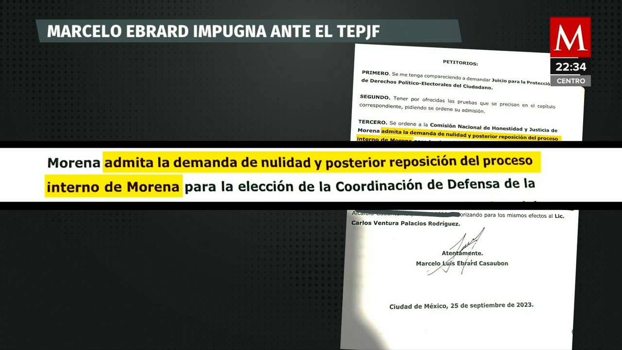 Marcelo Ebrard pide al TEPJF anular elección de Claudia Sheinbaum