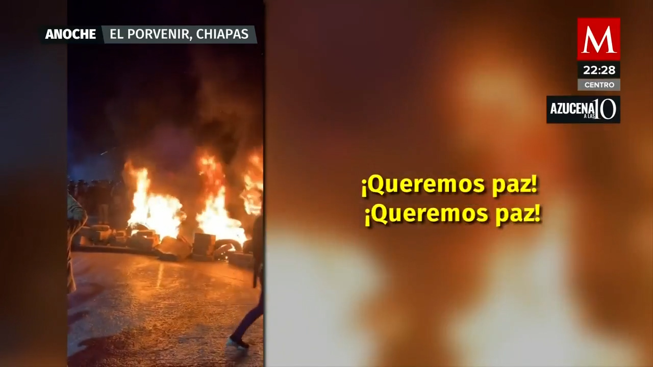 Protestas y bloqueos en Chiapas, pobladores queman llantas para impedir el paso de autoridades