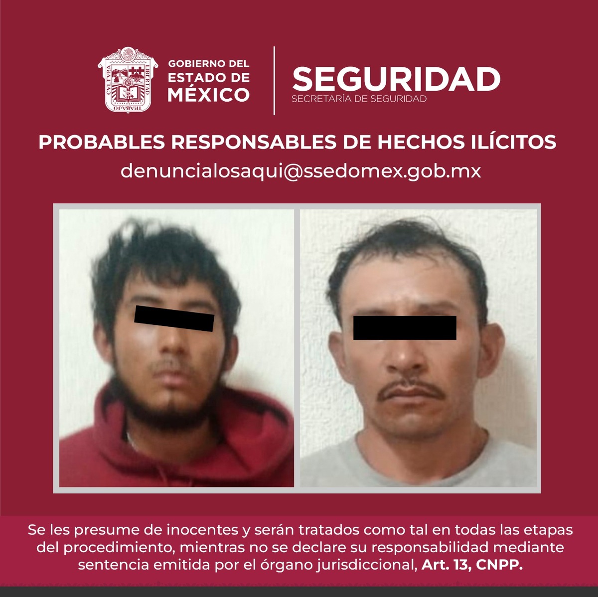 Israel "N" de 45 años y Carmelo "N" de 19 años de edad. | (Especial)