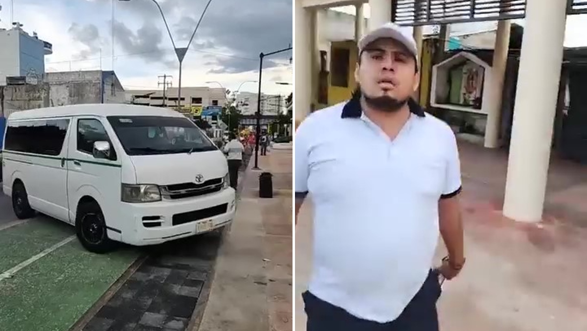 El taxista bloqueó a la persona que estaba grabando otra agresión del gremio en Cancún. | Especial