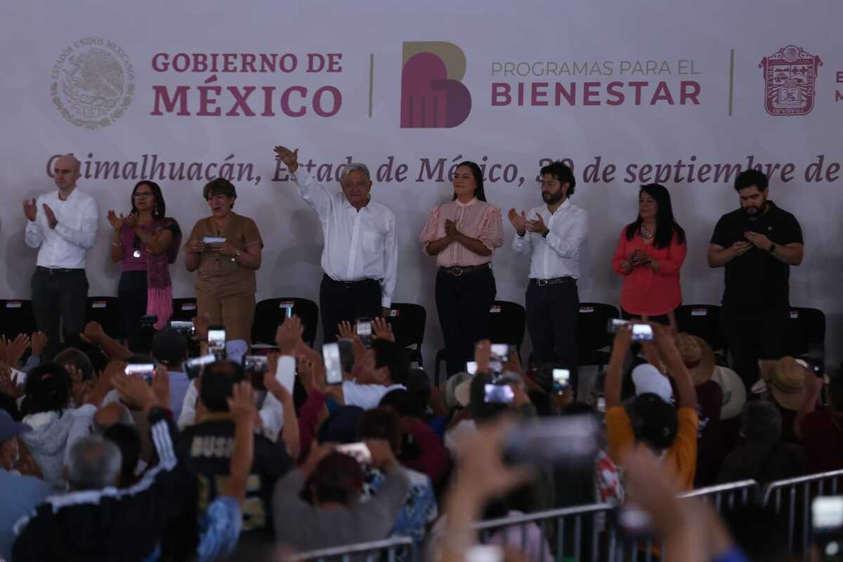 Delfina Gómez y AMLO anuncain universidad en Texcoco (Foto: Octavio Hoyos)