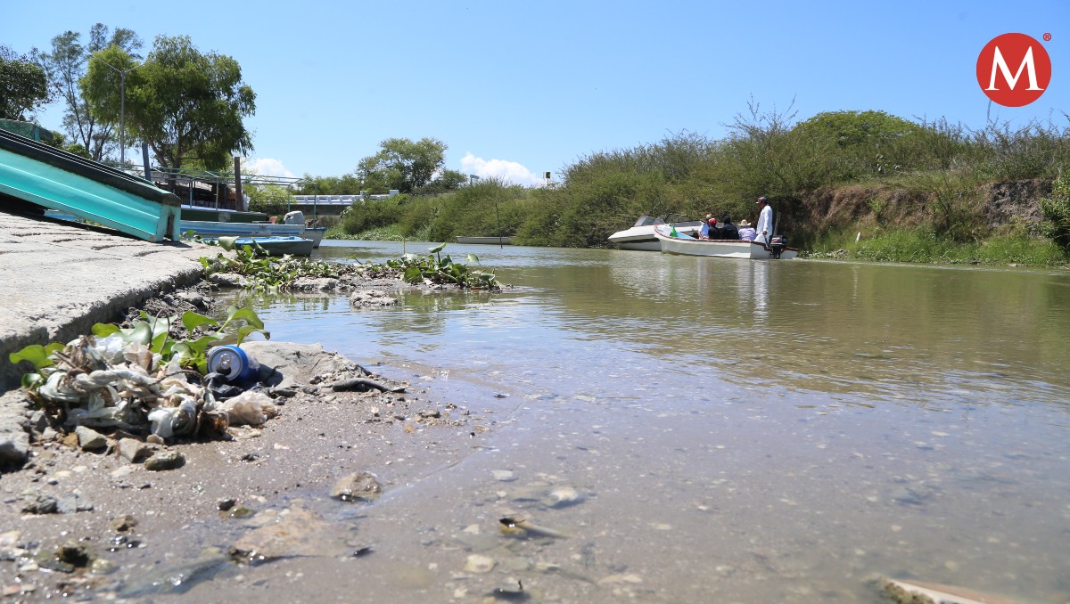 Bajo nivel en laguna El Chairel en Tampico. (Yazmín Sánchez)