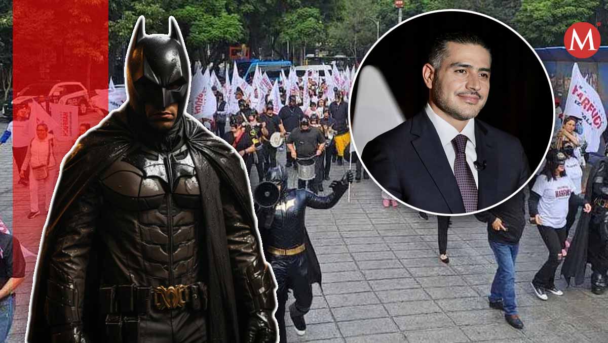 Simpatizantes de García Harfuch marcharon en CdMx disfrazados de Batman. | Especial