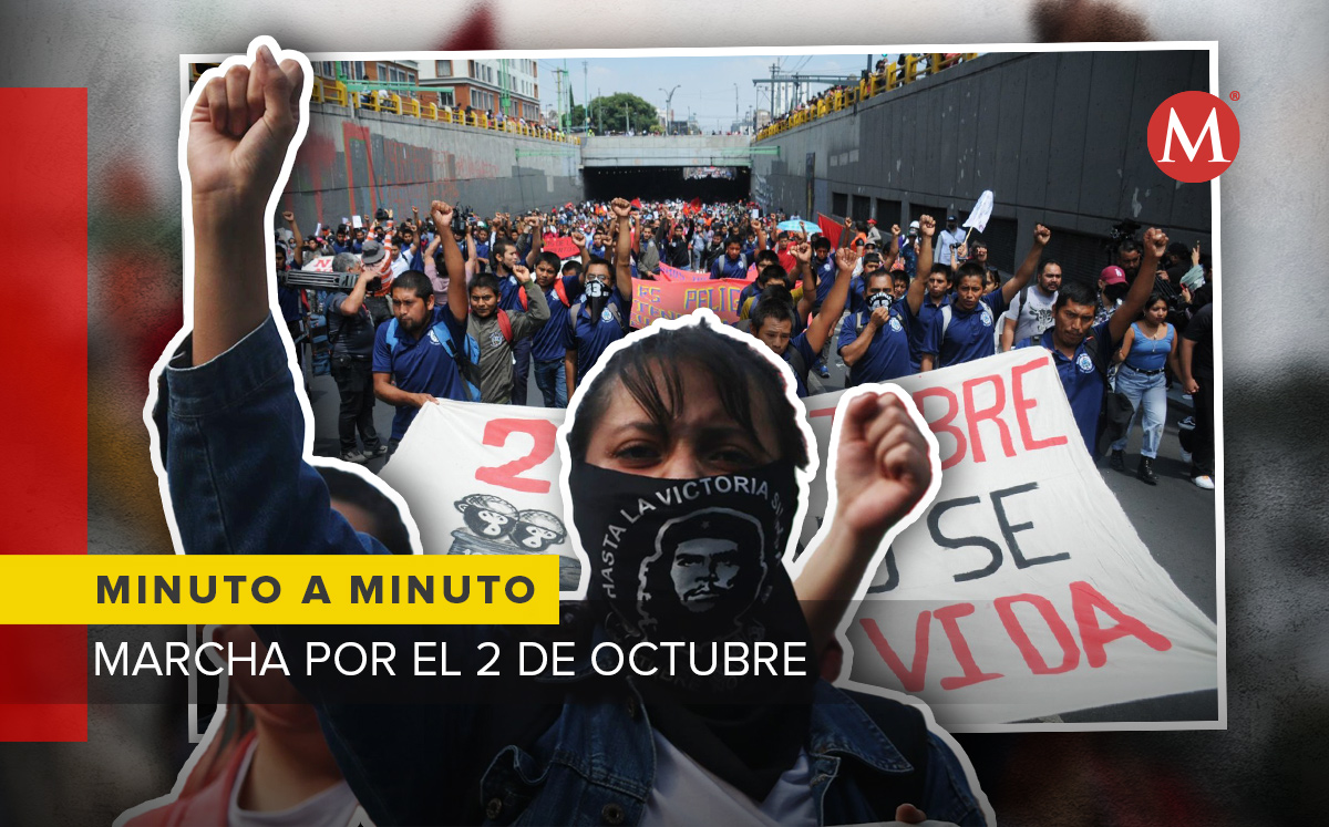 Contingentes realizan marcha en conmemoración a la Matanza de Tlatelolco