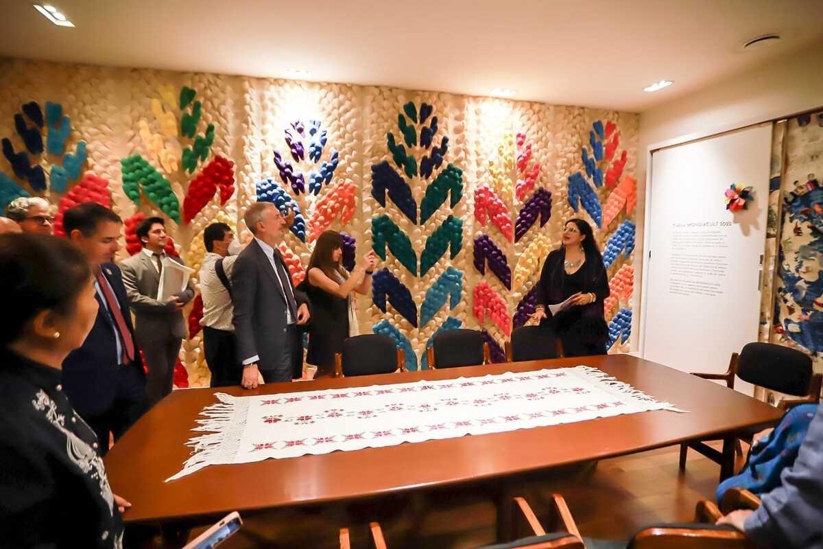 Alejandra Frausto durante la inauguración. (Foto: Especial)
