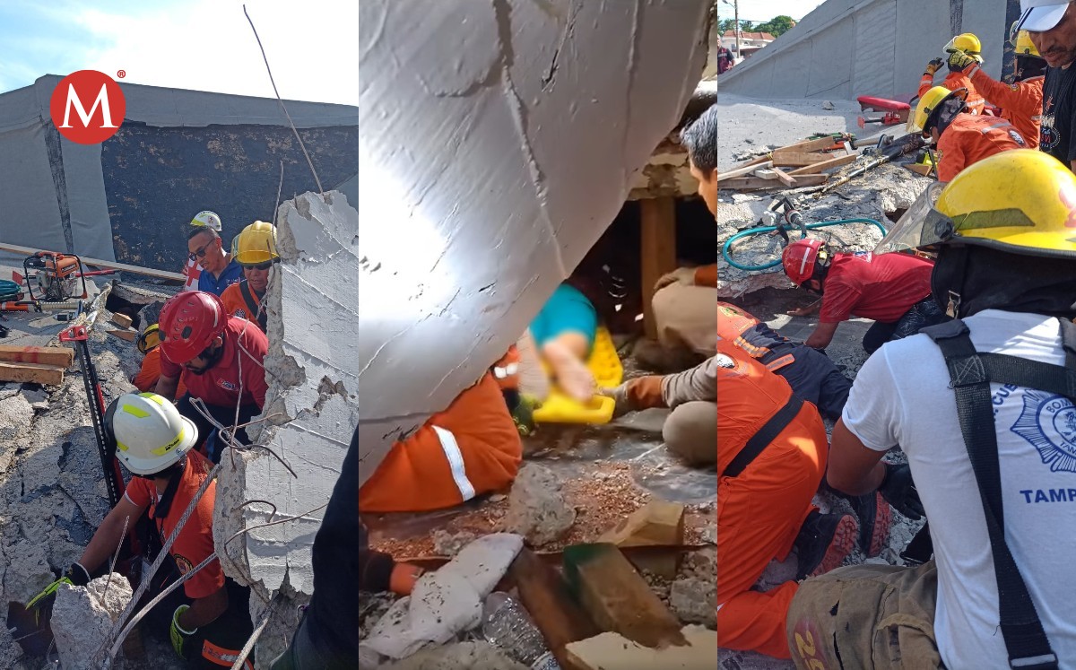 Así trabajaron los rescatistas bajo los escombros de iglesia de Madero