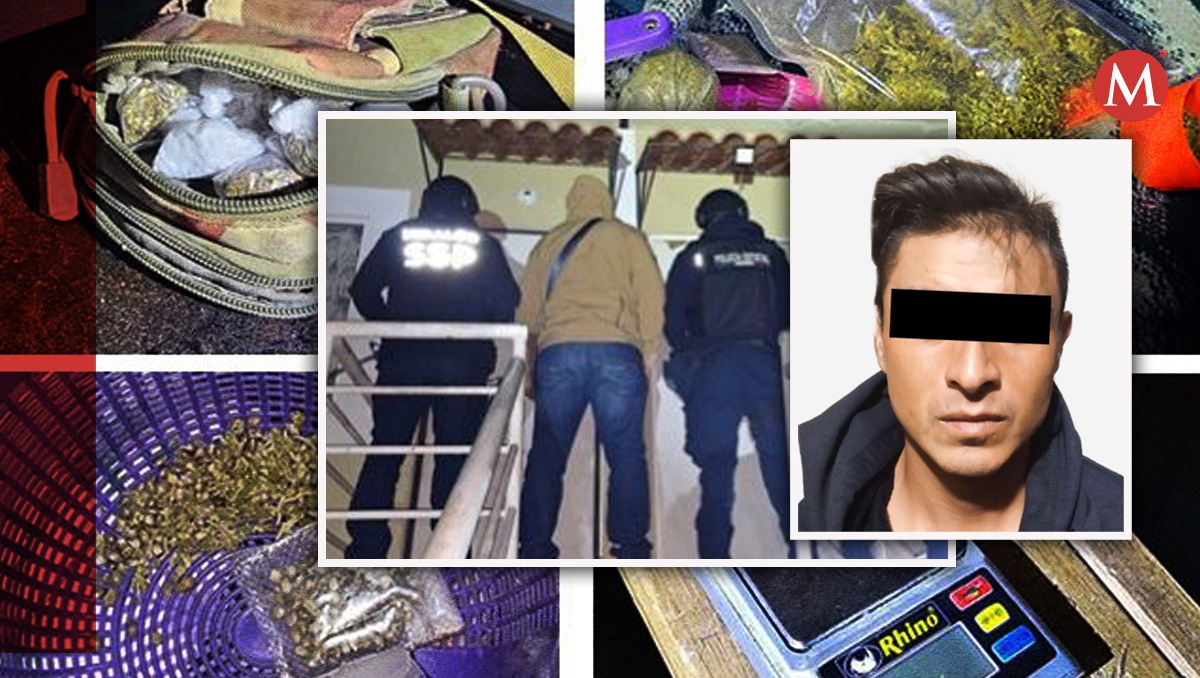 Se aseguraron mil 333 dosis diferentes drogas, una báscula gramera, un molino, entre otros aditamentos