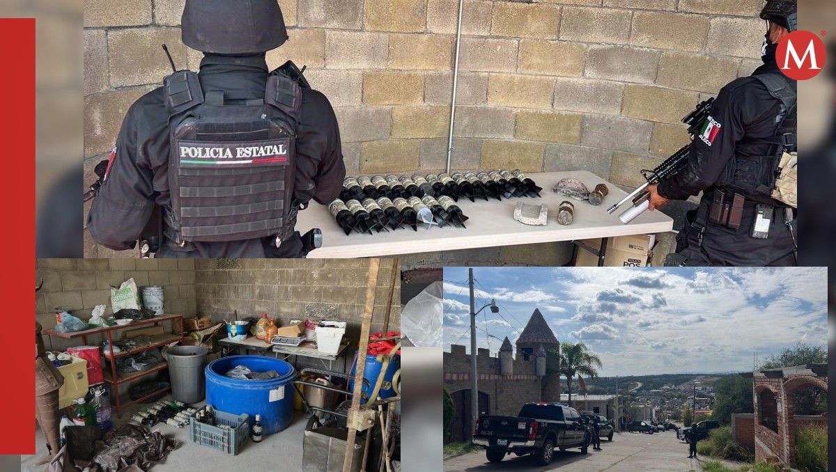 Elementos estatales y federales hallaron varios explosivos finca de Teocaltiche, Jalisco (Cortesía)