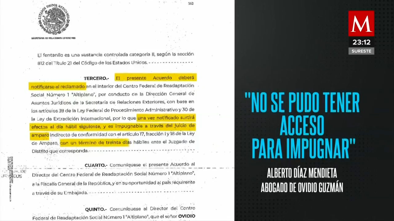El abogado de Ovidio Guzmán y la controversia en torno a la notificación legal