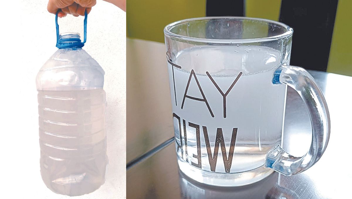 El agua que almacenan los vecinos no está en condiciones de consumirse e incluso dudan en usarla para lavar ropa. Ricardo Laureano y Rosario Cerda
