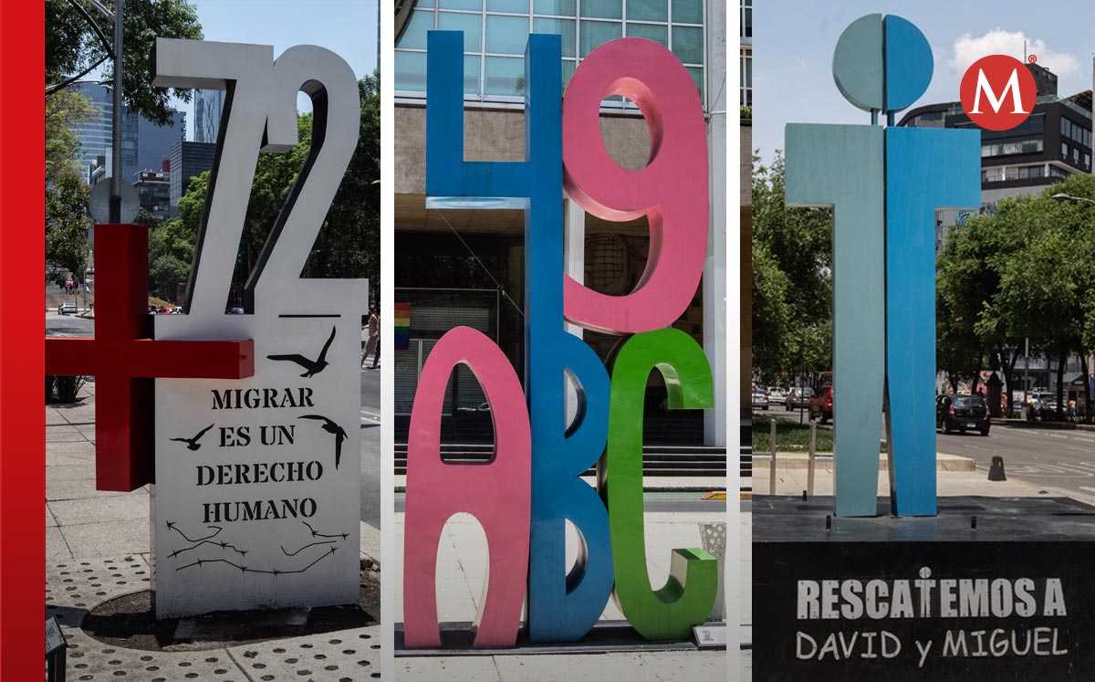 Antimonumentos en Paseo de la Reforma