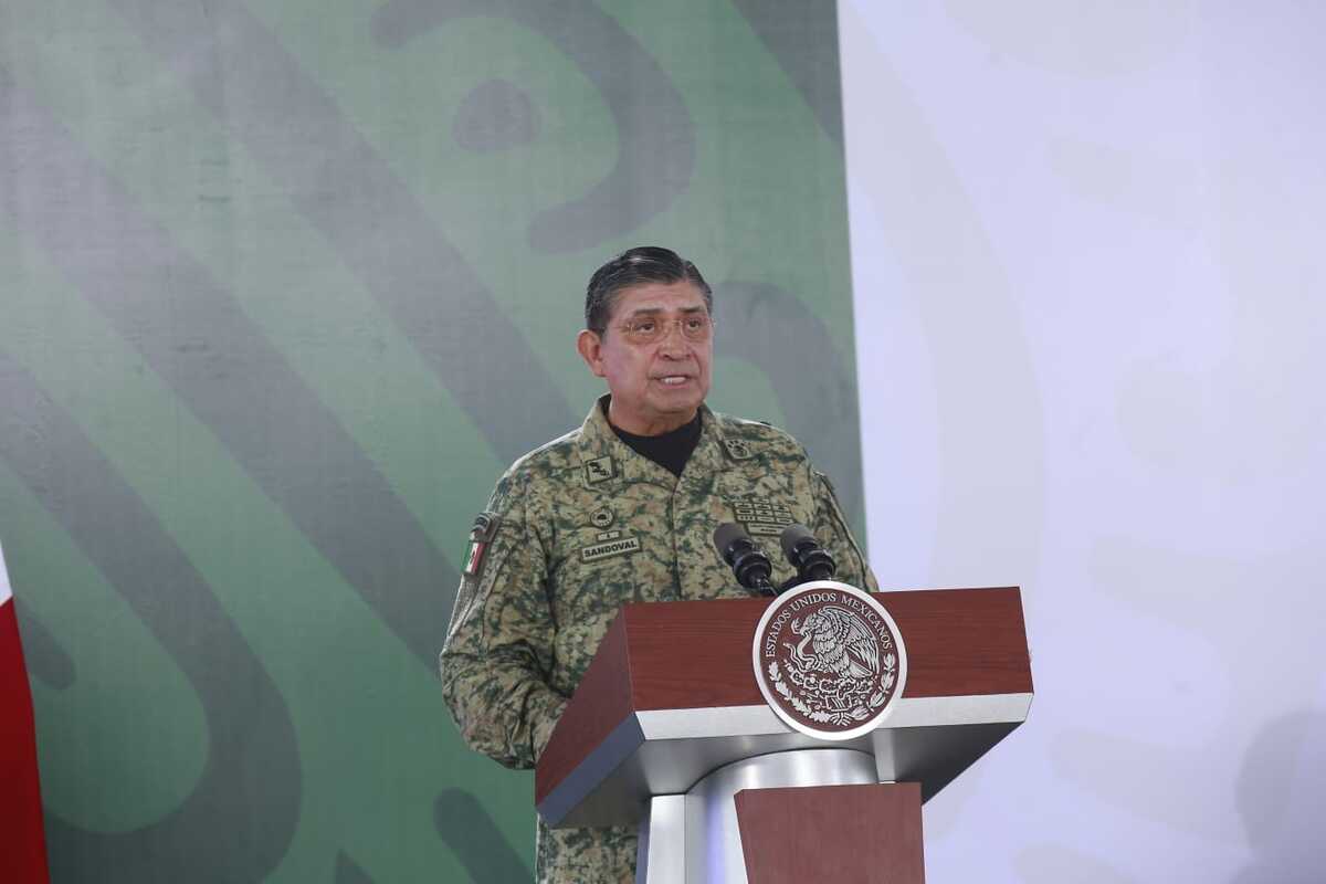 Luis Cresencio Sandoval, secretario de la Defensa Nacional, en conferencia de prensa desde Quintana Roo. | Jesús Quintanar