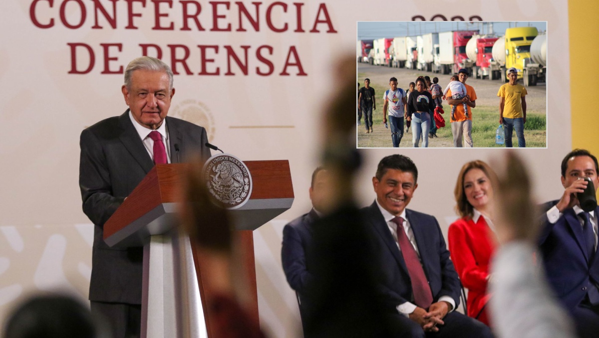 El Presidente, en su conferencia matutina desde Palacio Nacional habla sobre el paso del trasnporte de carga en Texas. Foto: (Cuartoscuro)