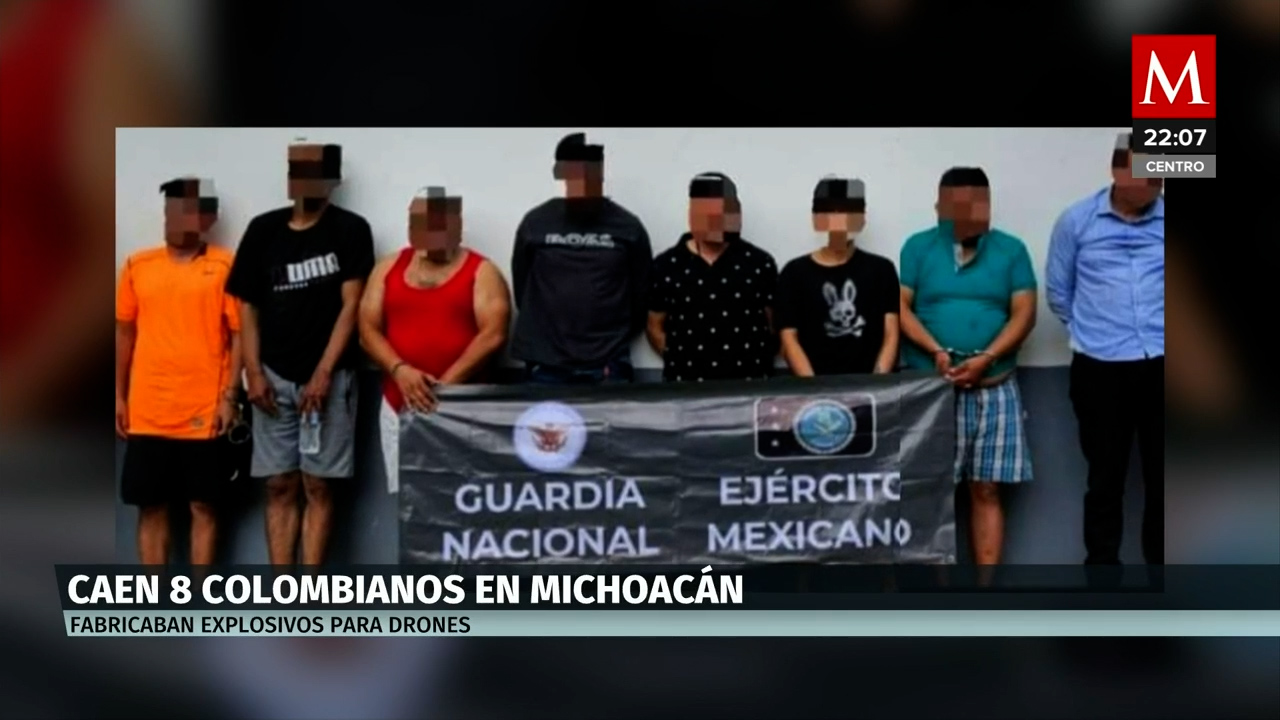 Detención de 8 colombianos en Michoacán por fabricación de explosivos para drones