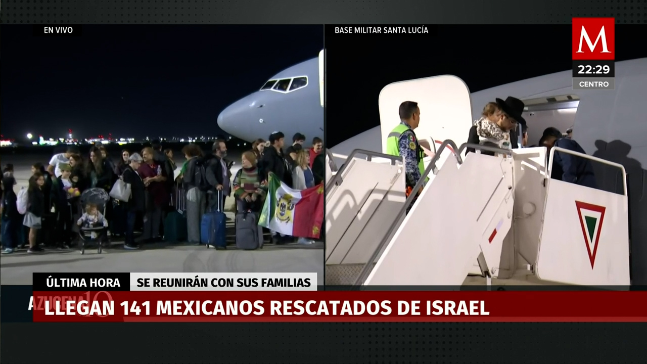 Emotivo regreso de mexicanos repatriados desde Israel al AIFA