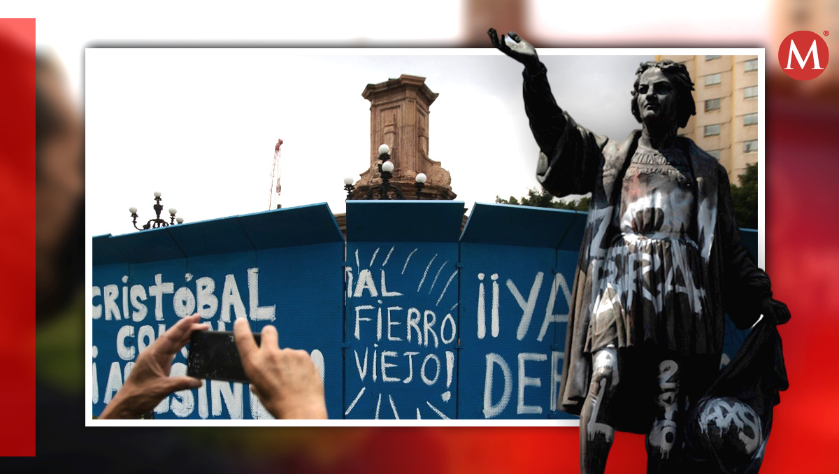 Estatua de Cristóbal Colón aún no tiene lugar en CdMx | Fotos: AP/ Diseño: Notivox Digital