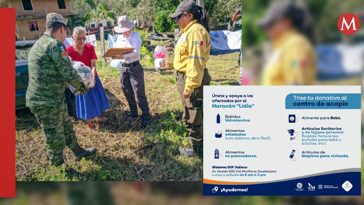Autoridades continúa entregando apoyos a los afectados por el huracán en Jalisco (X @DIFJalisco)