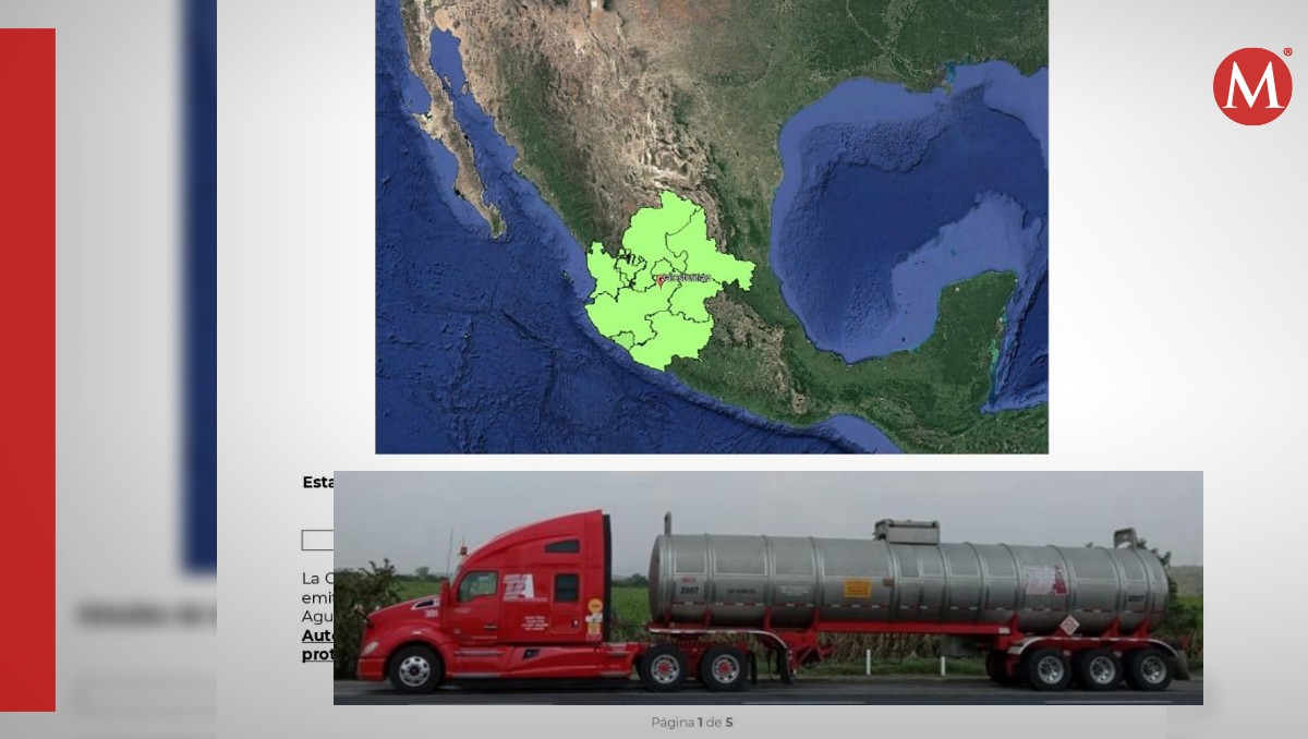 Buscan tractocamión robado con material tóxico en Jalisco (X @cnpc_mx)