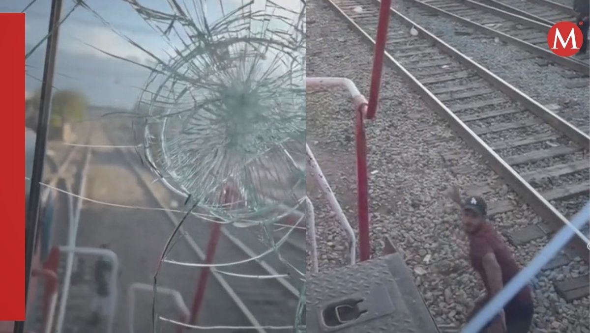 En el clip se puede ver cómo el tren está en marcha y de la nada salen unos jóvenes que se ponen a lanzar piedras. Especial