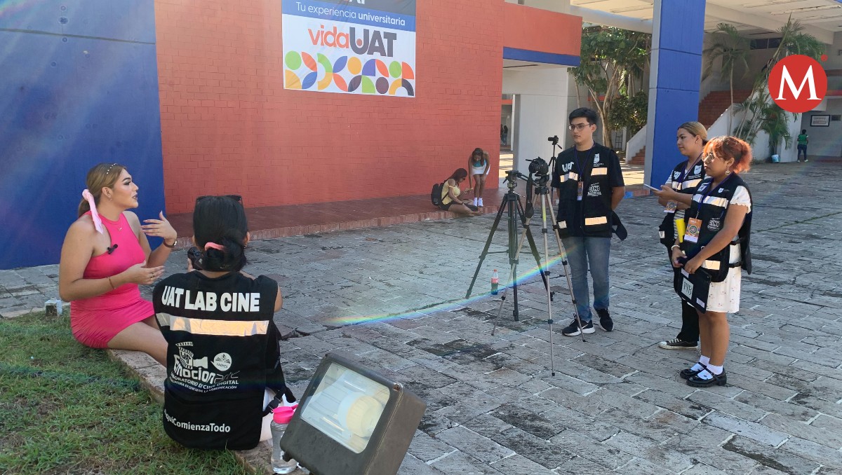 Estudiantes de la UAT graban cortometrajes.