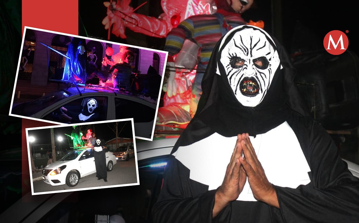 La Monja recorre Tampico en el Uber con temática de Halloween