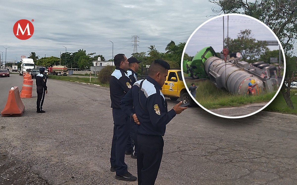 Vuelca pipa cargada de combustible en carretera Tampico-Valles