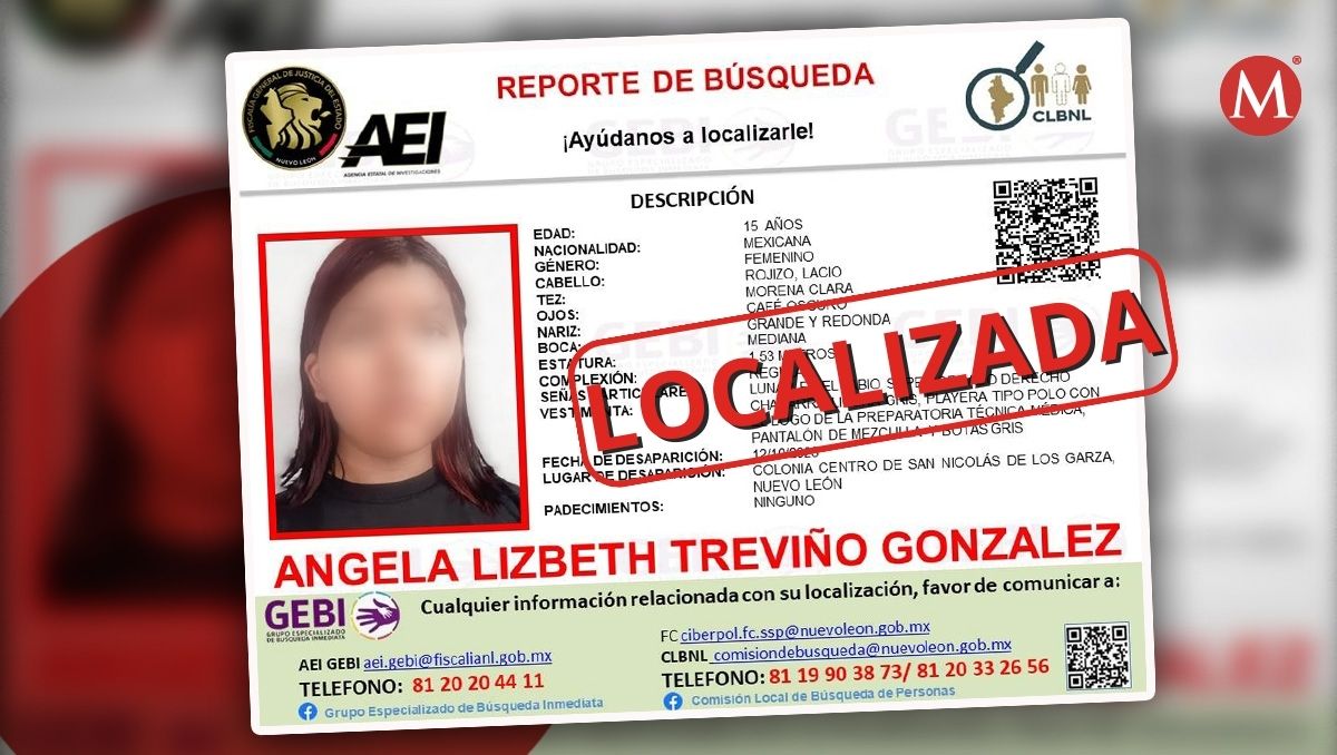 La menor de 15 años, Angela Lizbeth Treviño González, desapareció en el municipio de San Nicolás de los Garza. Especial