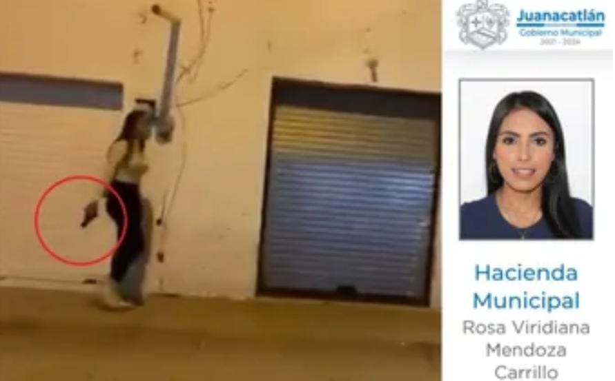 Separan del cargo a tesorera de Juanacatlán luego de portar un arma de fuego y dispararla al aire (Especial)