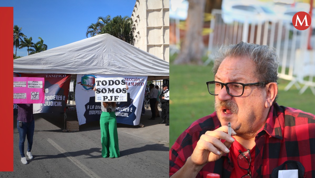 Paco Ignacio Taibo opina de protesta de trabajadores de Poder Judicial. (Yazmín Sánchez)