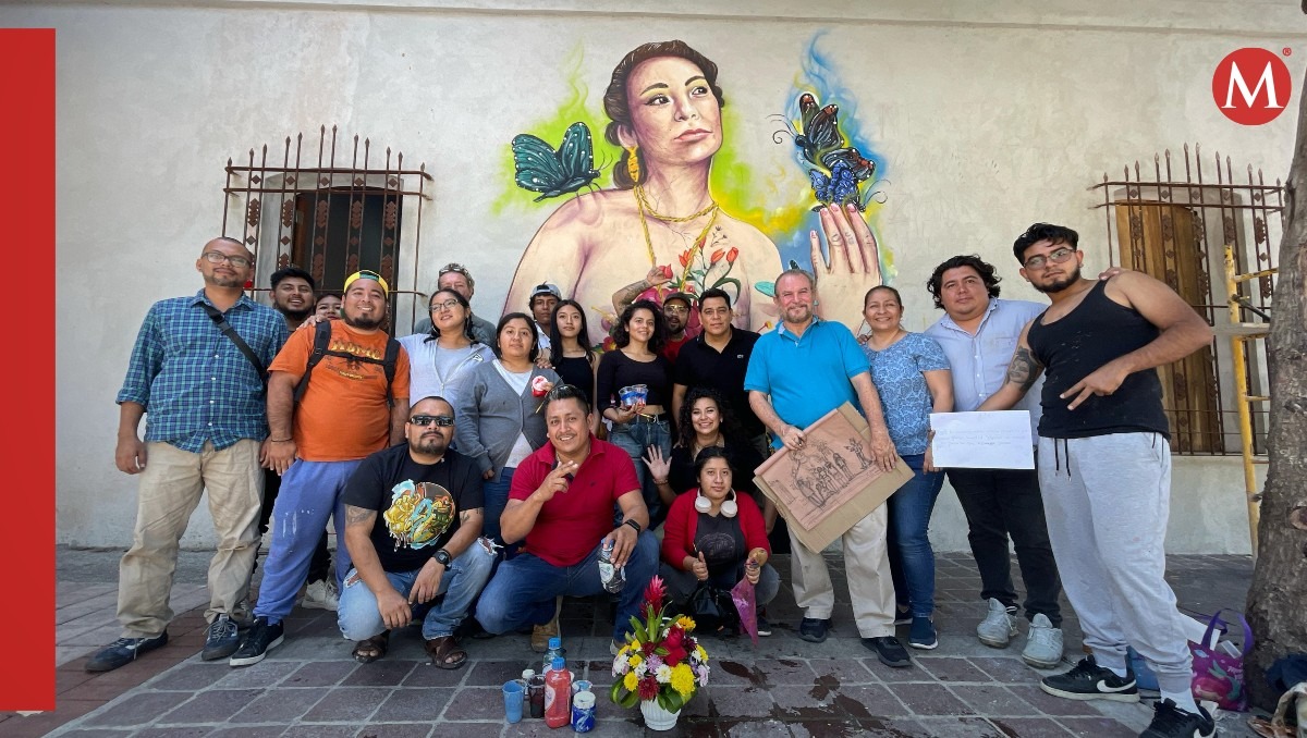 alumnos del la Escuela de Artes de Juchitán fueron los autores del mural (Ramón Bragaña).