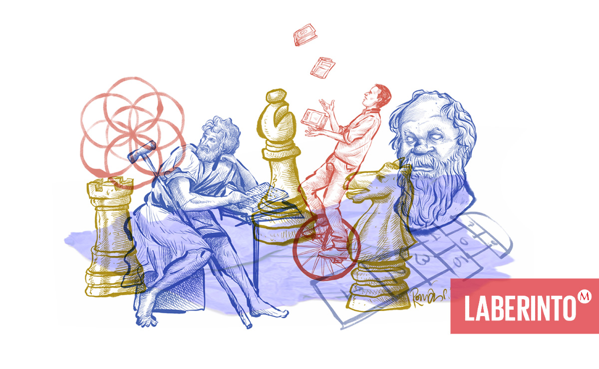 Ya Sócrates y los sofistas entendieron la enseñanza como disfrute y diálogo. (Ilustración: Román)
