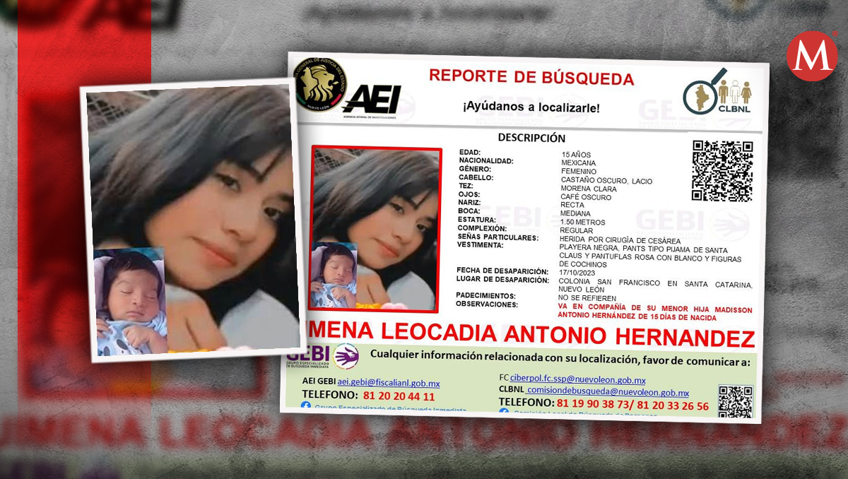 Buscan a madre y su hija recién nacida que desaparecieron en Santa Catarina, NL. Especial