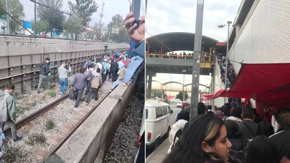 Línea A del Metro suspende servicio en CdMx; usuarios caminan en vías