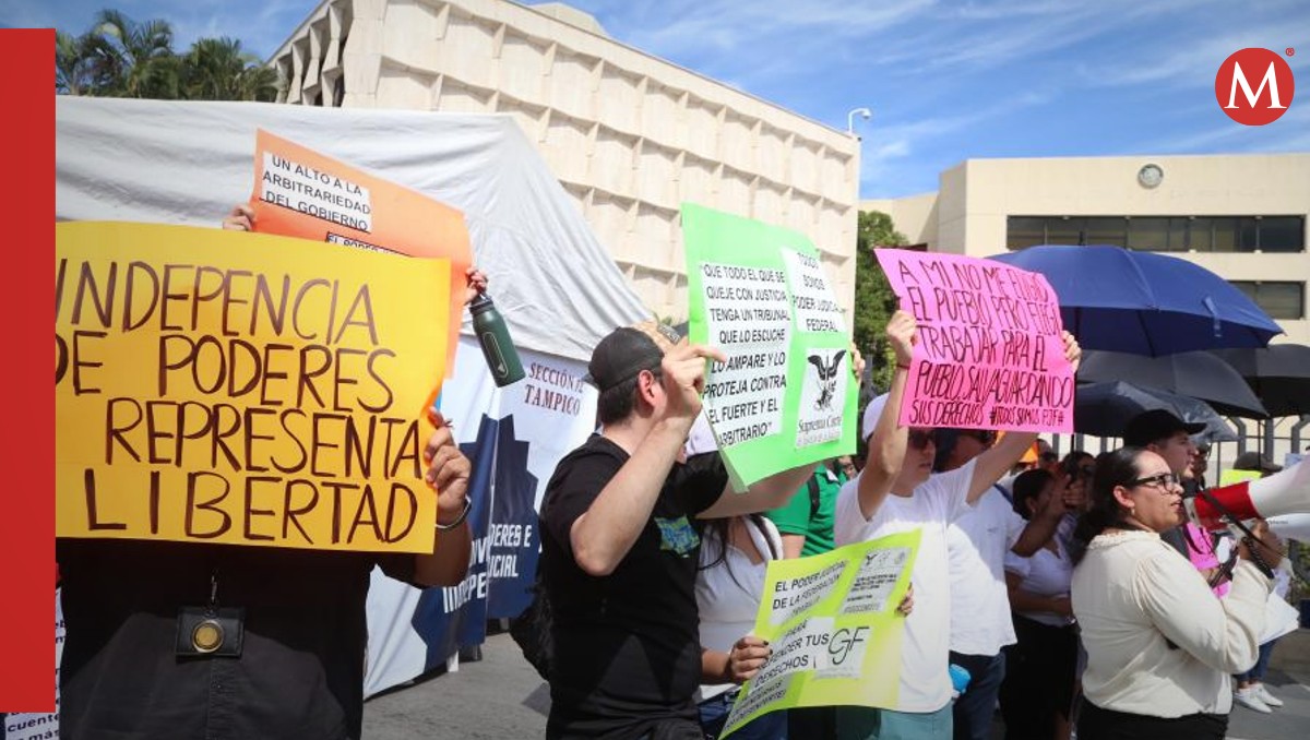 Paro de trabajadores del Poder Judicial de la Federación en Tampico. (Yazmín Sánchez)