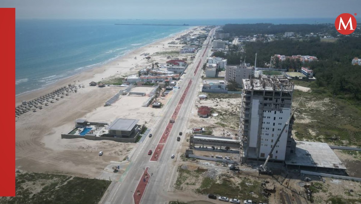 En el Bulevar Costero de Playa Miramar avanza la construcción de una torre de departamentos.