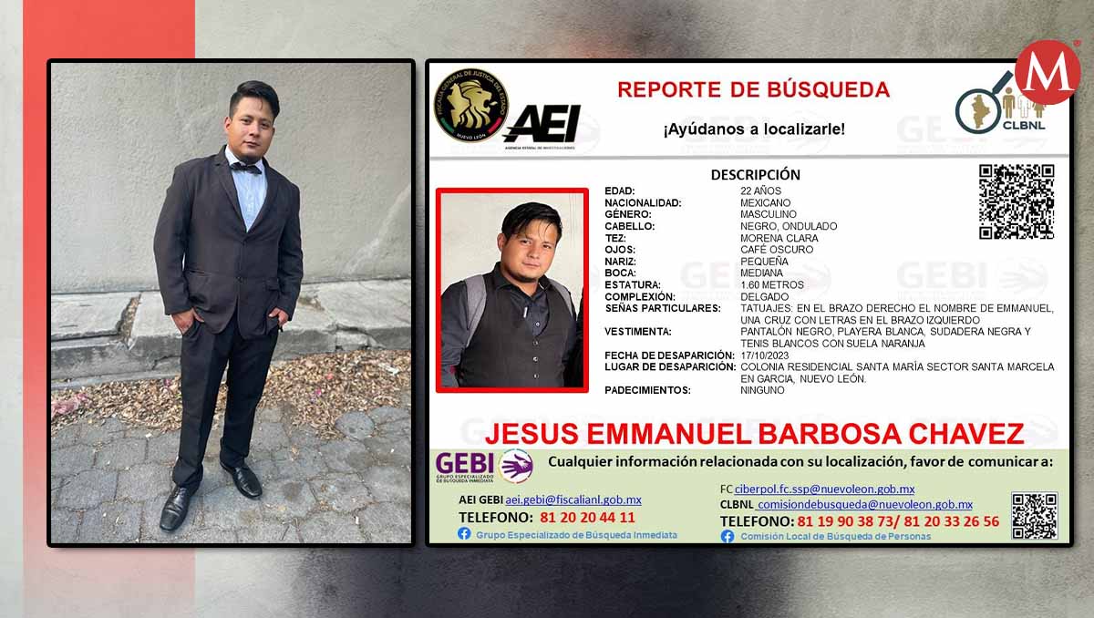 Los familiares de Jesús Emmanuel informaron que se perdió la comunicación y el joven no avisó si llegó o no al destino | Especial