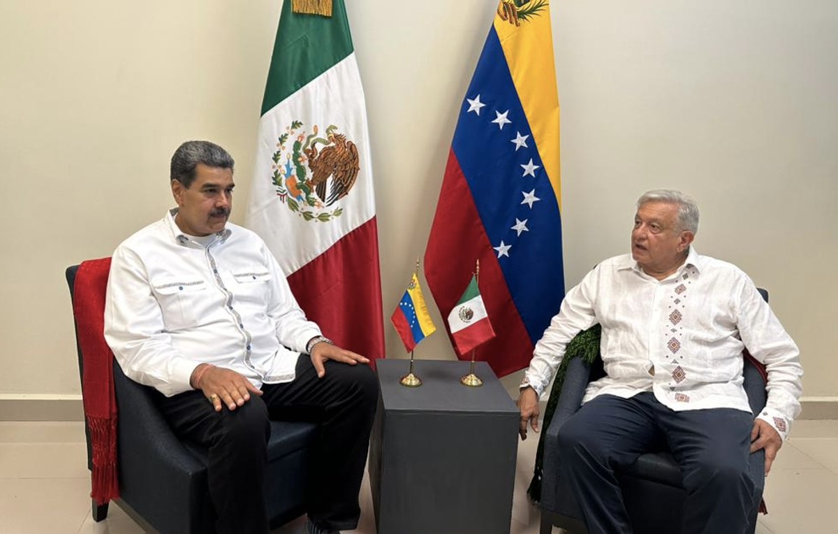 Reunión bilateral entre López Obrador y Nicolás Maduro (Twitter)