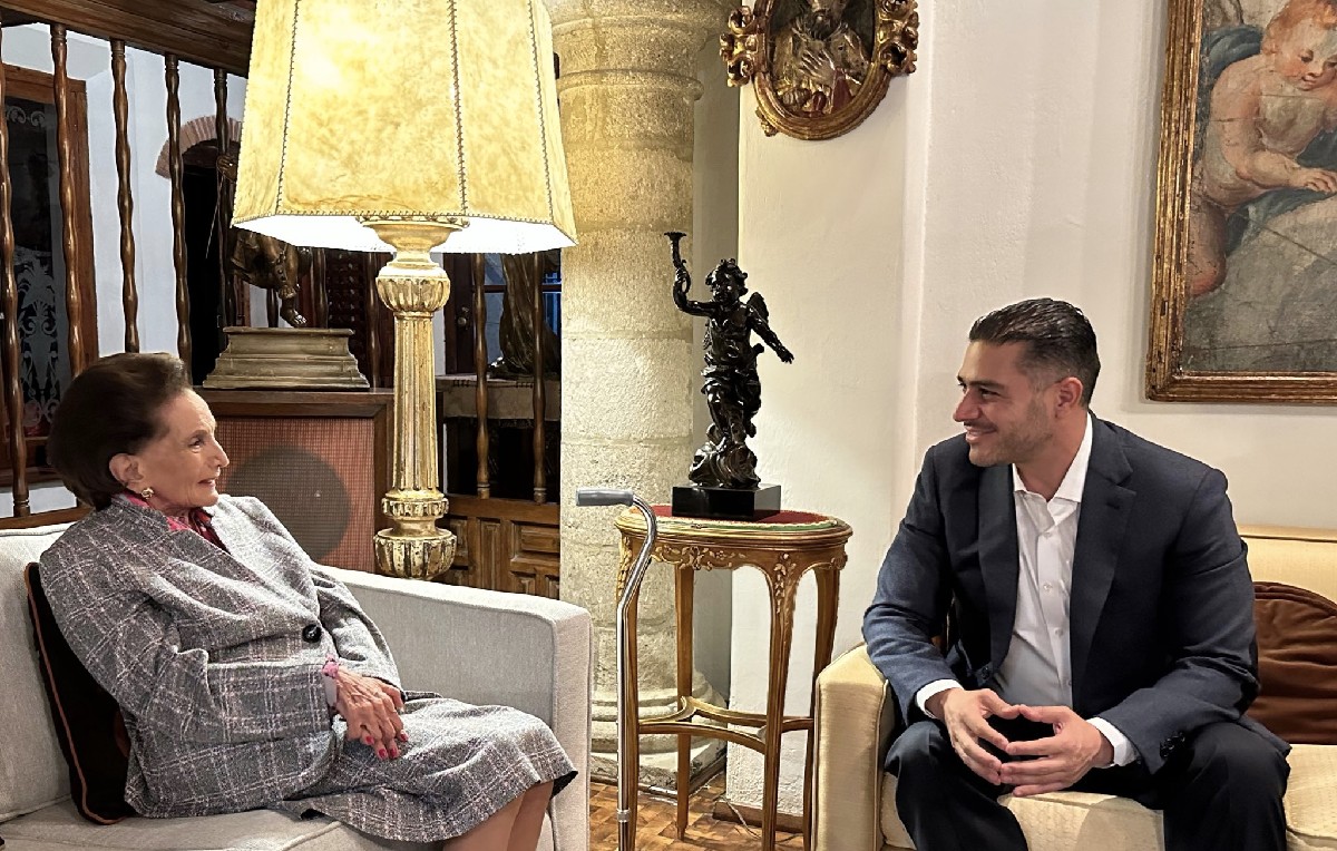 Reunión entre Omar García Harfuch e Ifigenia Martínez (Twitter)