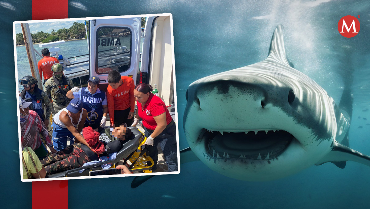 Tras el ataque del tiburón, el pescador recibió atención médica en Quintana Roo. | Especial
