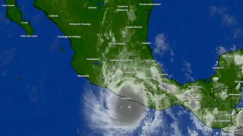 Huracán 'Otis' se intensifica a categoría 5 frente a Guerrero