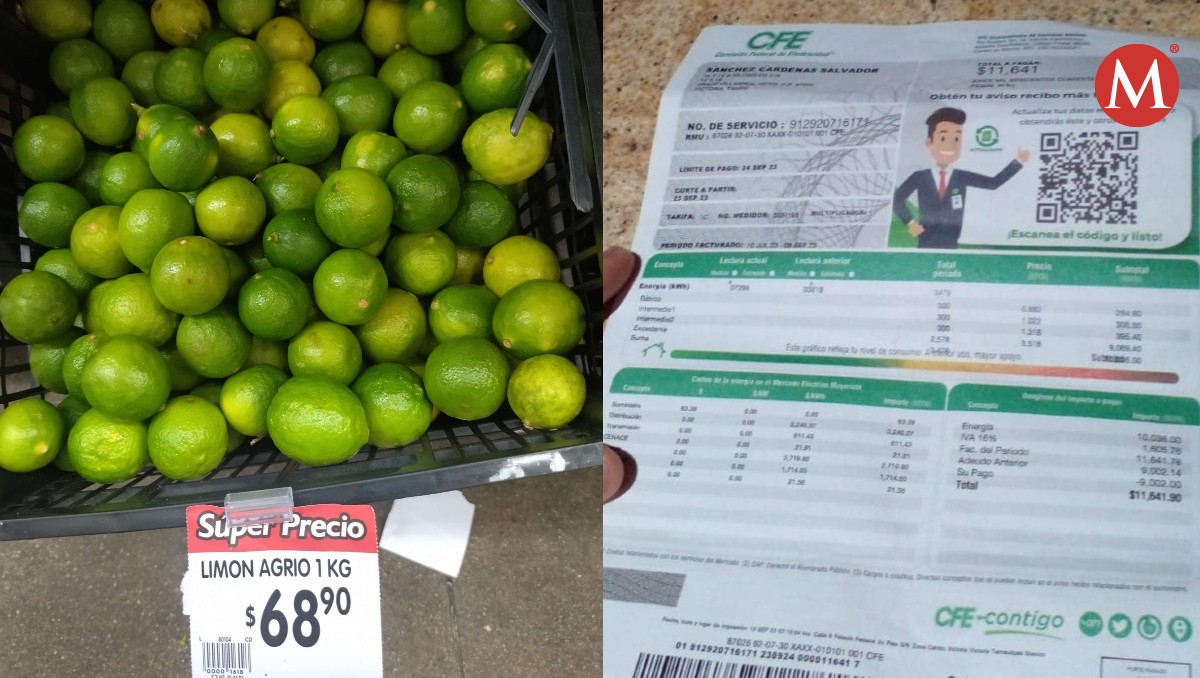 En Tampico bajó el costo del limón, pero se encareció la energía eléctrica en primera quincena de octubre.